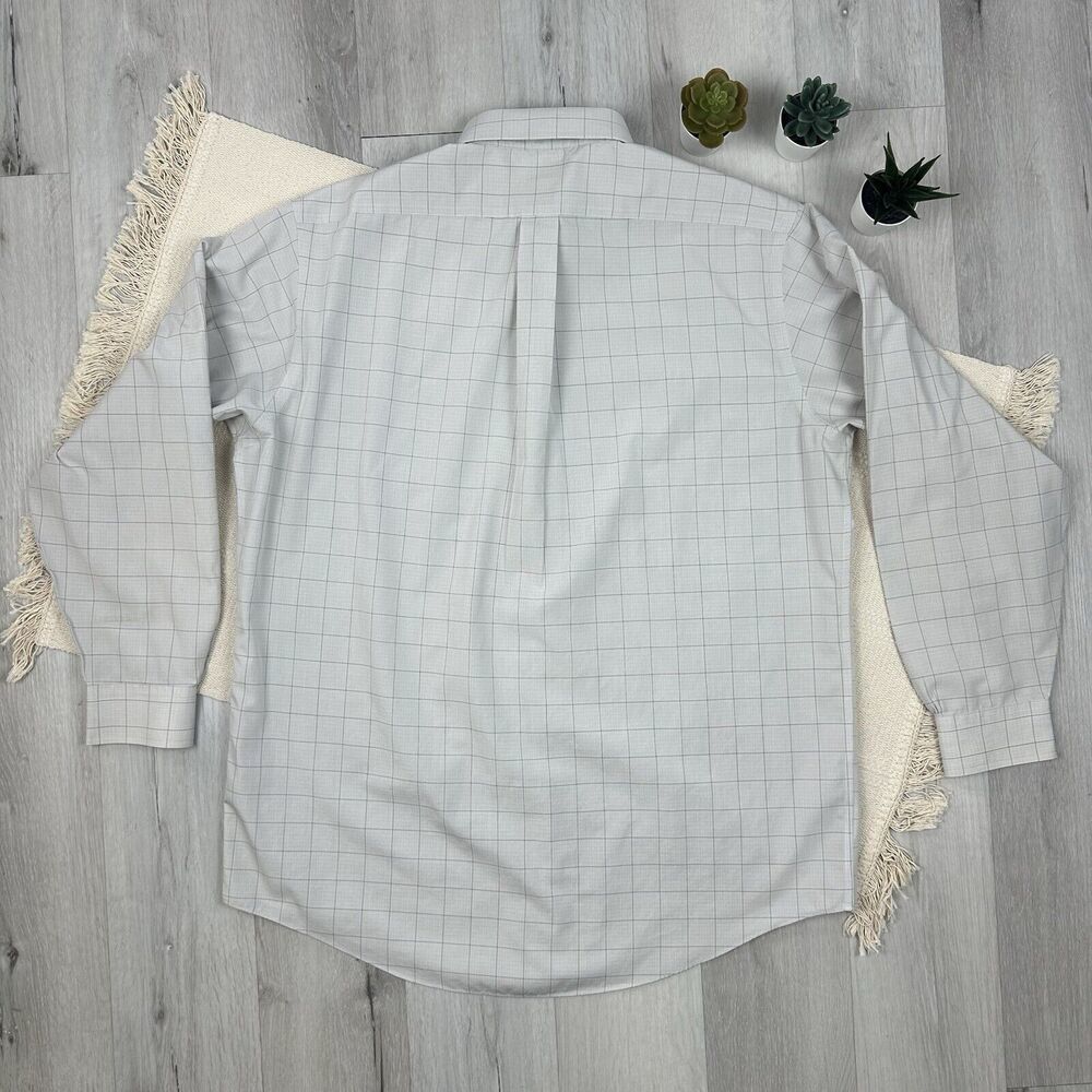 Brooks Brothers 346 Non Iron Shirt Mens 16.5 4/5 Gray  Mini Check Regular Fit - Picture 2 of 7